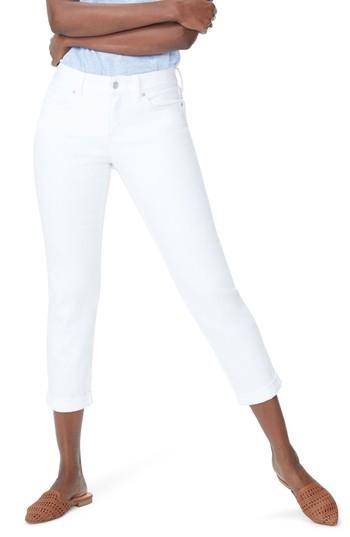 Women's Nydj Puff Embroidery White Boyfriend Jeans - White