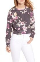 Women's Bp. Floral Print Crop Sweatshirt, Size - Blue