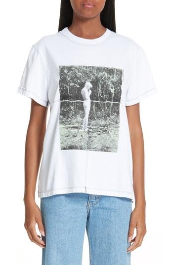 Women's Eckhaus Latta Sculpture Graphic Lapped Seam Tee - White