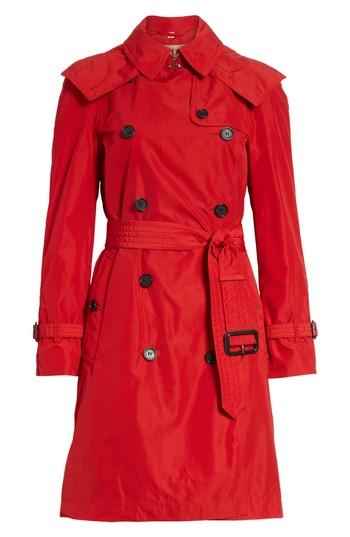 Women's Burberry Amberford Taffeta Trench Coat With Detachable Hood Us / 40 It - Red