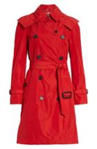 Women's Burberry Amberford Taffeta Trench Coat With Detachable Hood Us / 40 It - Red