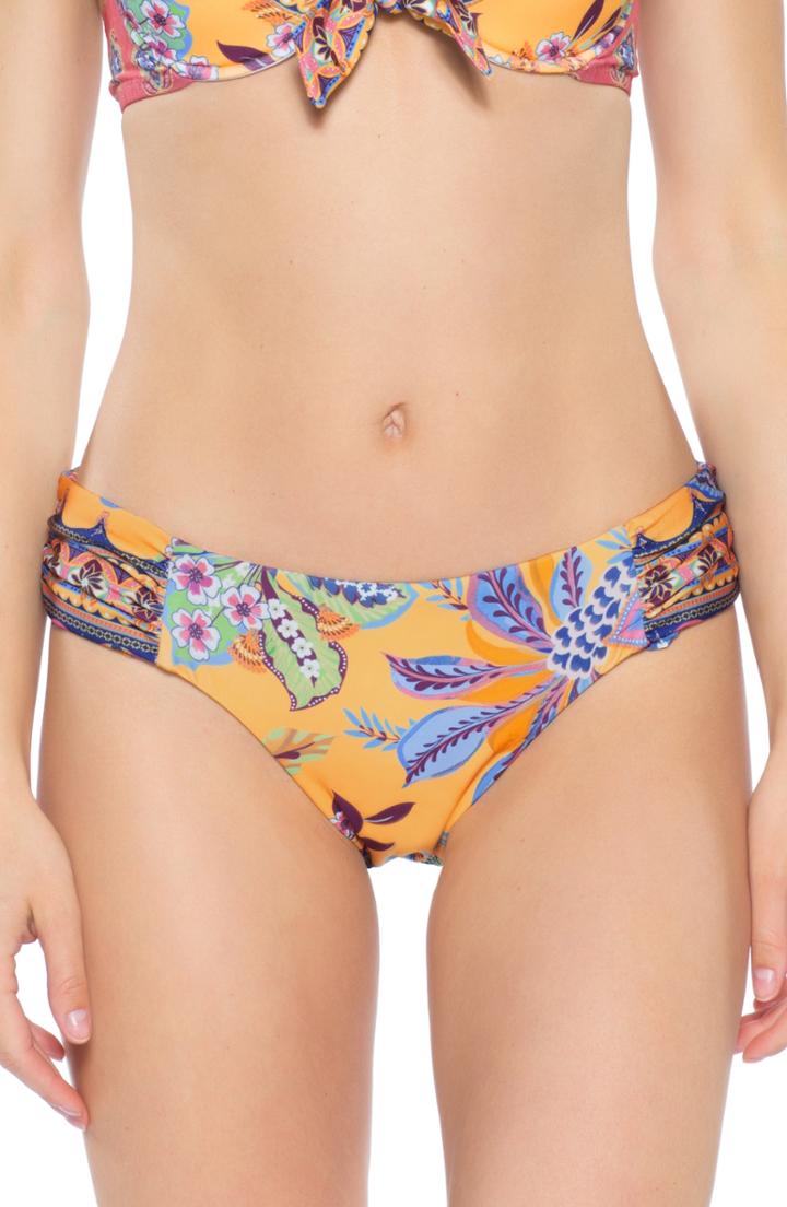 Women's Becca Tapestry Reversible Bikini Bottom - Yellow