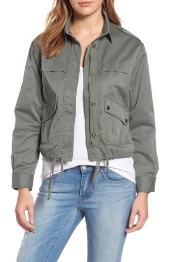 Women's Velvet By Graham & Spencer Crop Army Jacket - Green