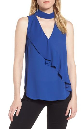 Women's Trouve Ruffle Choker Tank - Blue