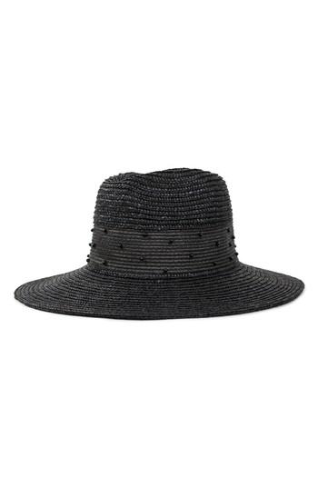 Women's Brixton Macy Raffia Fedora - Black