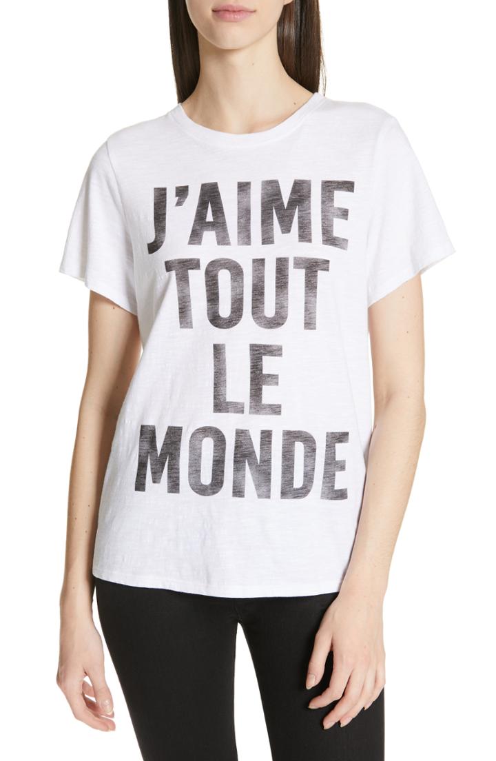 Women's Cinq A Sept J'aime Tout Le Monde Tee
