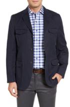 Men's Kroon Hozier Classic Fit Cotton & Linen Blazer L - Blue