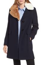 Women's Sam Edelman Walker Faux Fur Collar Coat - Blue