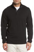 Men's Cutter & Buck Hewitt Quarter Zip Pullover, Size - Black