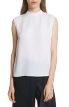Women's Vince Mock Neck Silk Shell - White