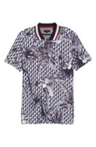 Men's Ted Baker London Tea Off Trim Fit Floral Golf Polo (l) - Blue