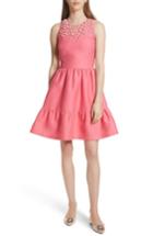Women's Kate Spade New York Embellished Mikado Fit-and-flare Dress - Pink
