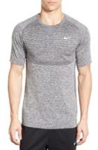 Men's Nike Slim Fit Knit Trim Dri-fit Running T-shirt - Black