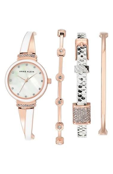 Women's Anne Klein Bangle Watch & Bracelet Set, 26mm
