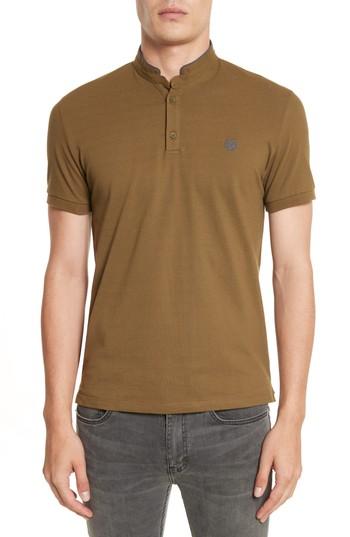 Men's The Kooples Sport Contrast Officer Collar Polo - Green