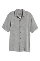 Men's Tommy Bahama Luau Floral Silk Shirt, Size - Grey