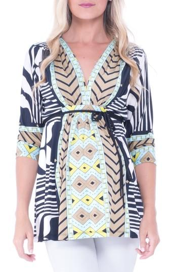 Women's Olian Print Drawstring Maternity Top