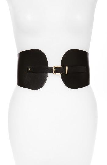 Women's Topshop Wide Corset Belt - Black