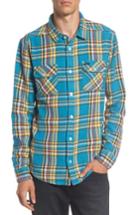 Men's Rvca Camino Plaid Flannel Shirt, Size - Blue