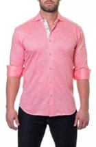 Men's Maceoo Wall Street Salmon Slim Fit Sport Shirt (s) - Pink
