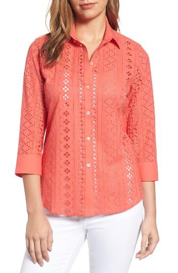 Women's Foxcroft Ava Eyelet Shirt