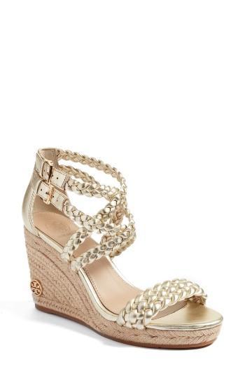 Women's Tory Burch Bailey Wedge Sandal .5 M - Yellow