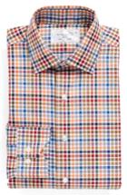 Men's Lorenzo Uomo Trim Fit Check Dress Shirt .5 32 - Orange