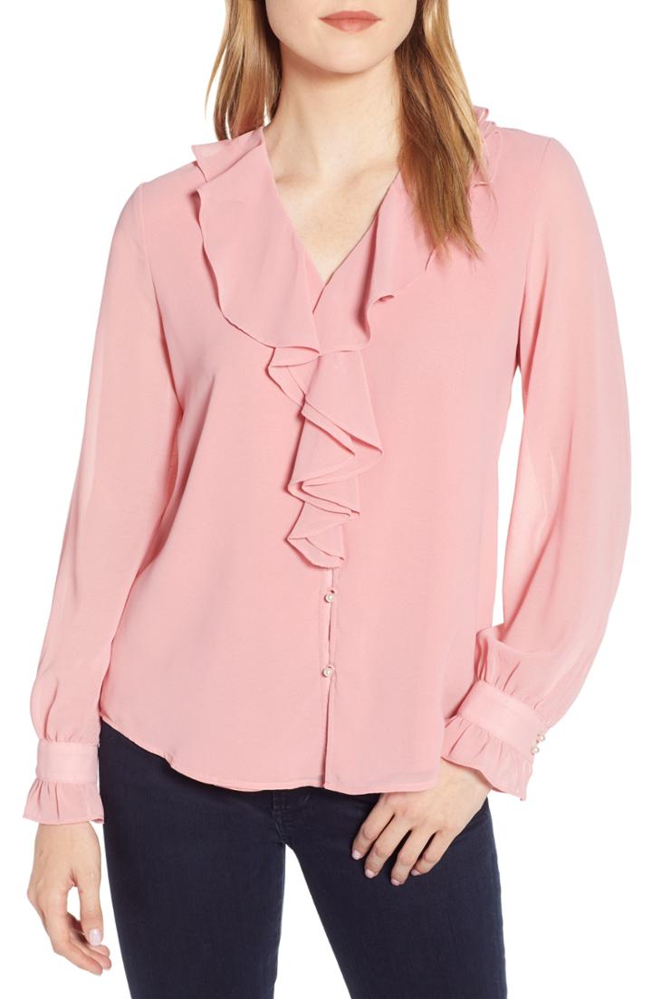 Women's Karl Lagerfeld Paris Ruffle Front Blouse