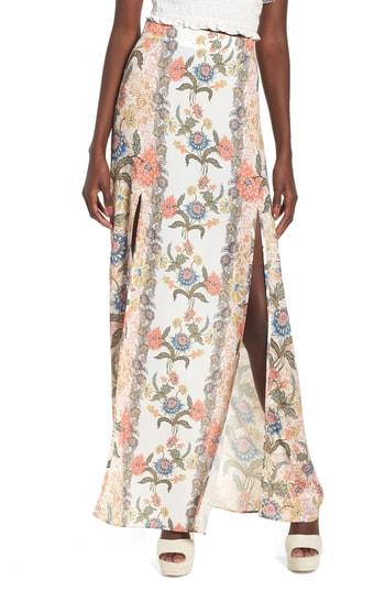 Women's Show Me Your Mumu Floral Maxi Skirt - Pink