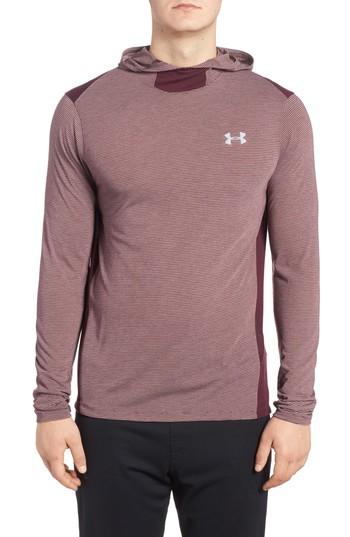 Men's Under Armour Threadborne Run Mesh Hoodie, Size - Red