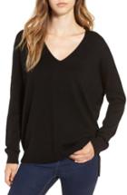 Women's Leith V-neck Sweater, Size - Black