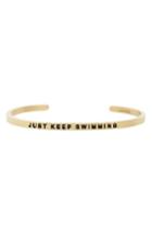 Women's Mantraband Just Keep Swimming Engraved Cuff