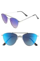 Women's Circus By Sam Edelman 57mm Mirrored Cat Eye Sunglasses - Silver/ Blue Mirror