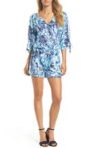 Women's Lilly Pulitzer Bryce Split Sleeve Romper, Size - Blue
