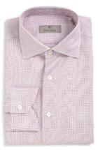 Men's Canali Regular Fit Check Dress Shirt .5 - Red