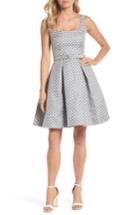 Women's Gal Meets Glam Collection Isla Jacquard Scallop Fit & Flare Dress - Blue