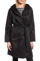 Women's Eileen Fisher Fleece Lined Hooded Coat - Black