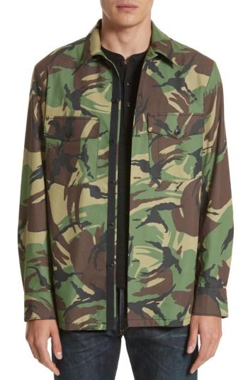 Men's Rag & Bone Heath Camo Shirt Jacket - Green