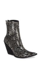 Women's Jeffrey Campbell Gunmetal Cage Bootie .5 M - Grey