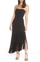 Women's Bronx And Banco Roxanna Fringe Evening Dress - Black