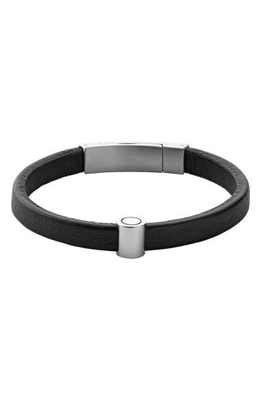 Men's Skagen 'vinther' Leather Bracelet