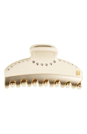 Alexandre De Paris Vendome Crystal Embellished Hair Clip, Size - Ivory