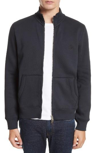 Men's Burberry Sheltone Full Zip Fleece Jacket - Blue