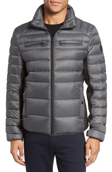 Men's Michael Kors Water Resistant Down Jacket - Grey
