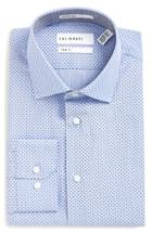 Men's Calibrate Trim Fit Dot Dress Shirt .5 32/33 - Blue