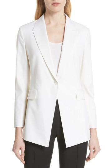Women's Theory Etiennette B Long Blazer - White