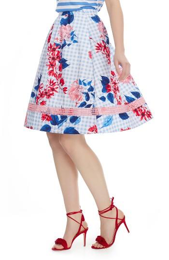 Women's Draper James Garden Party Cotton Midi Skirt - Blue