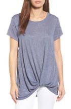 Women's Bobeau Jessica Twist Hem Slub Tee - Grey