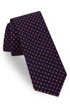 Men's Ted Baker London Dot Silk & Cotton Tie, Size - Blue