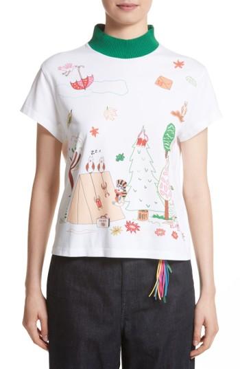 Women's Mira Mikati Adventure Print High Neck Tee Us / 36 Fr - White
